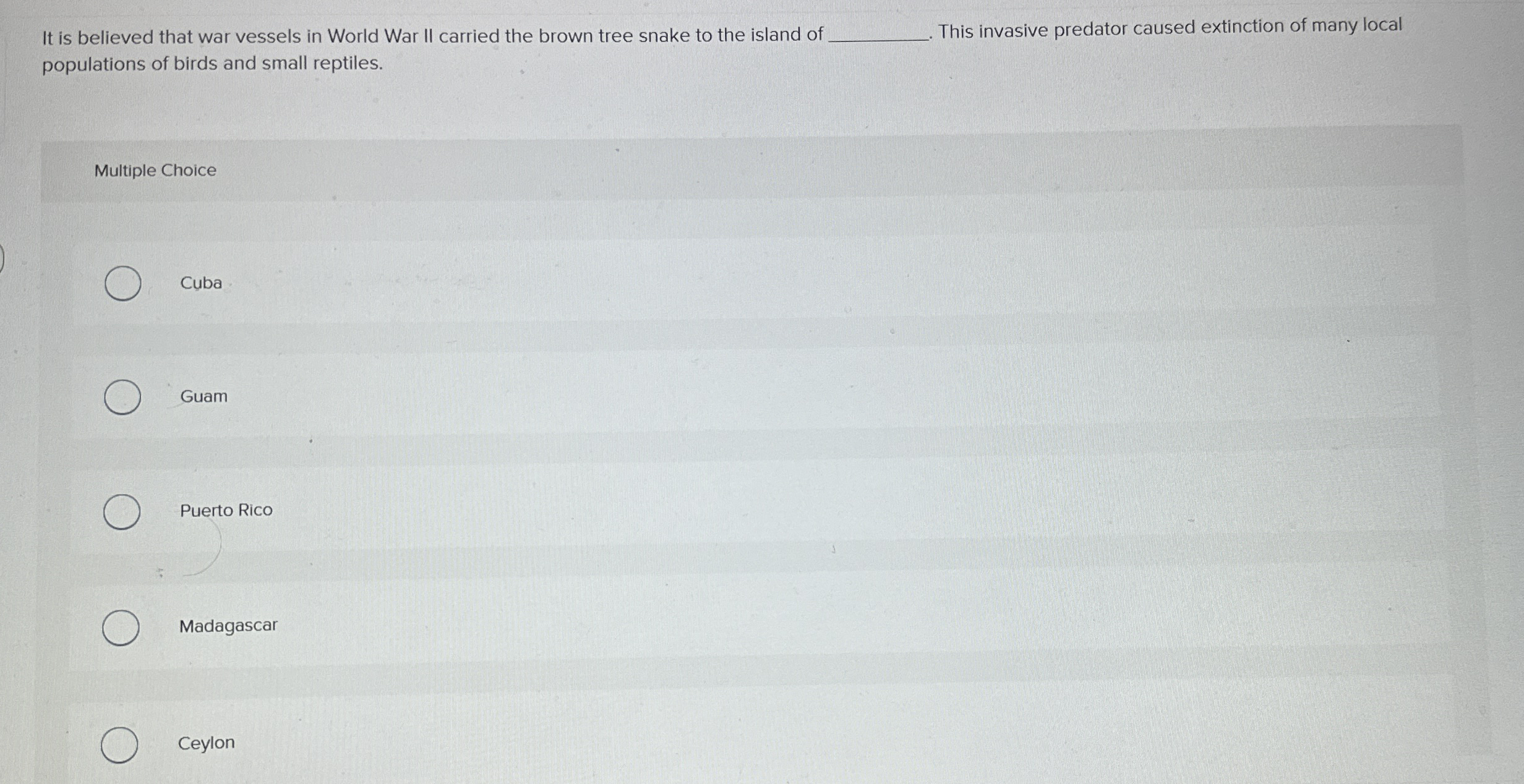 It is believed that war vessels in World War II