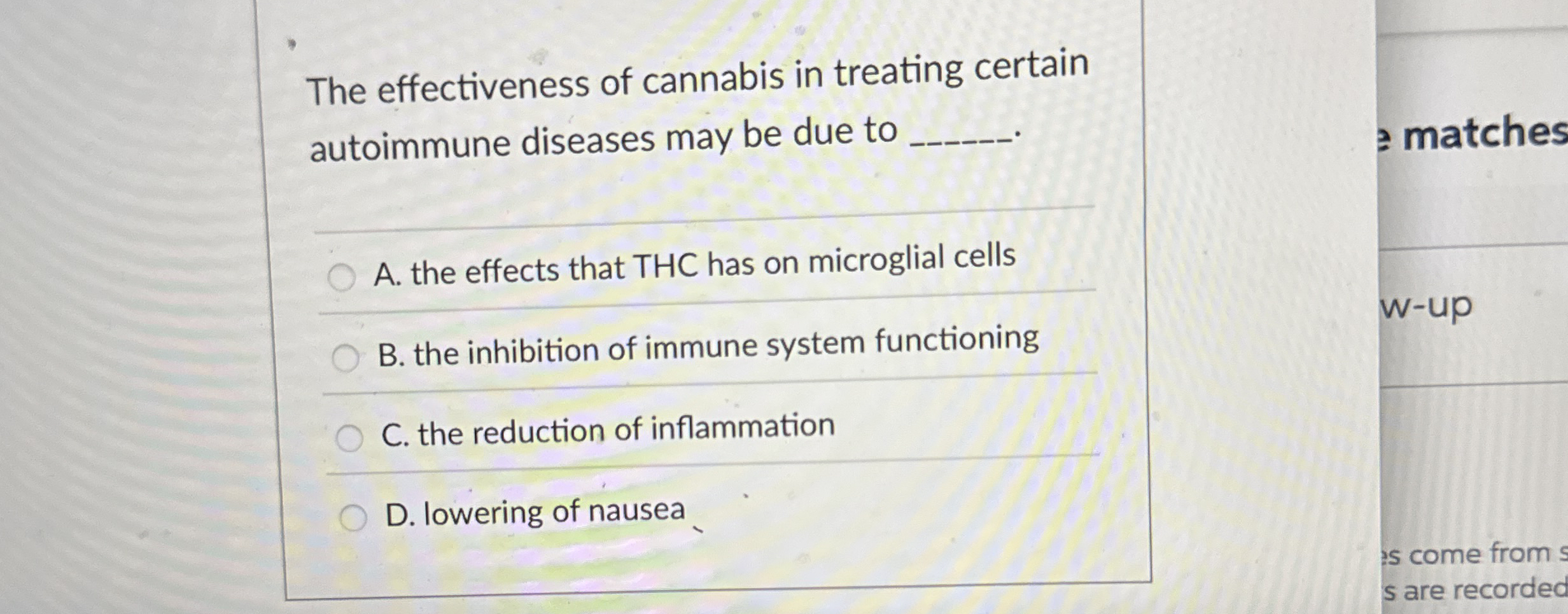 The effectiveness of cannabis in treating certain