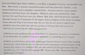 Jane and Mark have three children, a son Bob, a