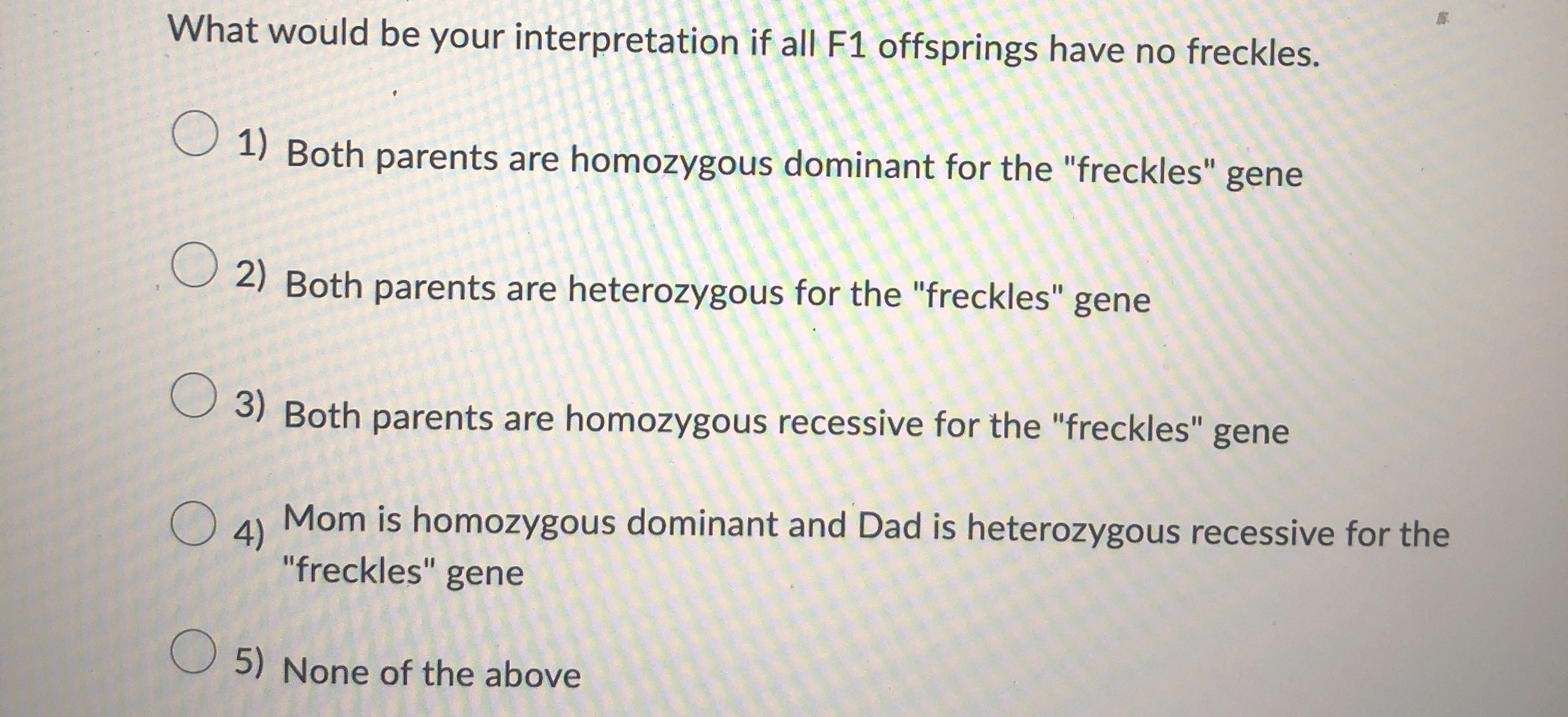 What would be your interpretation if all F 1