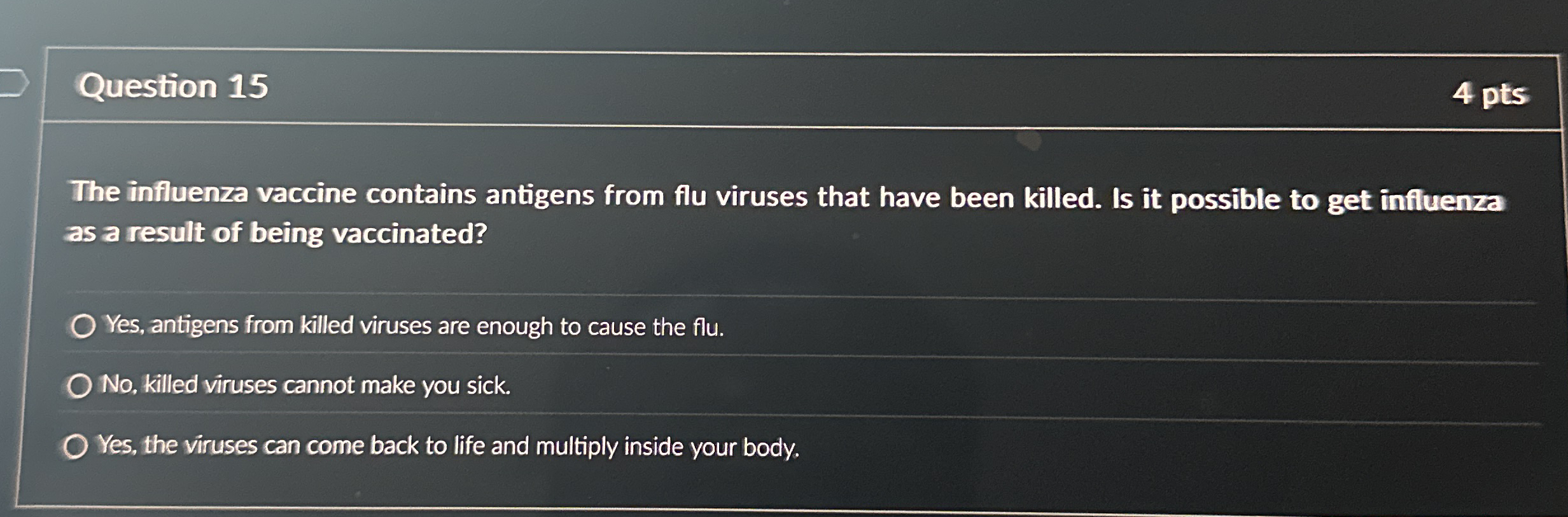 The influenza vaccine contains antigens from flu