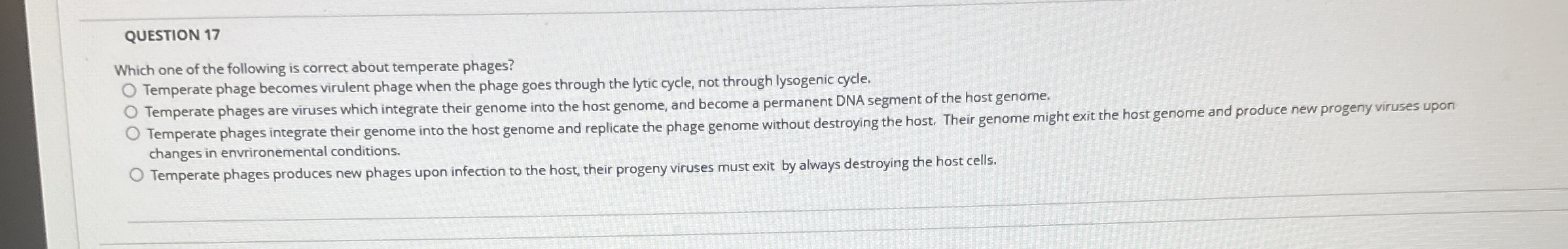 QUESTION 1 7 Which one of the following is