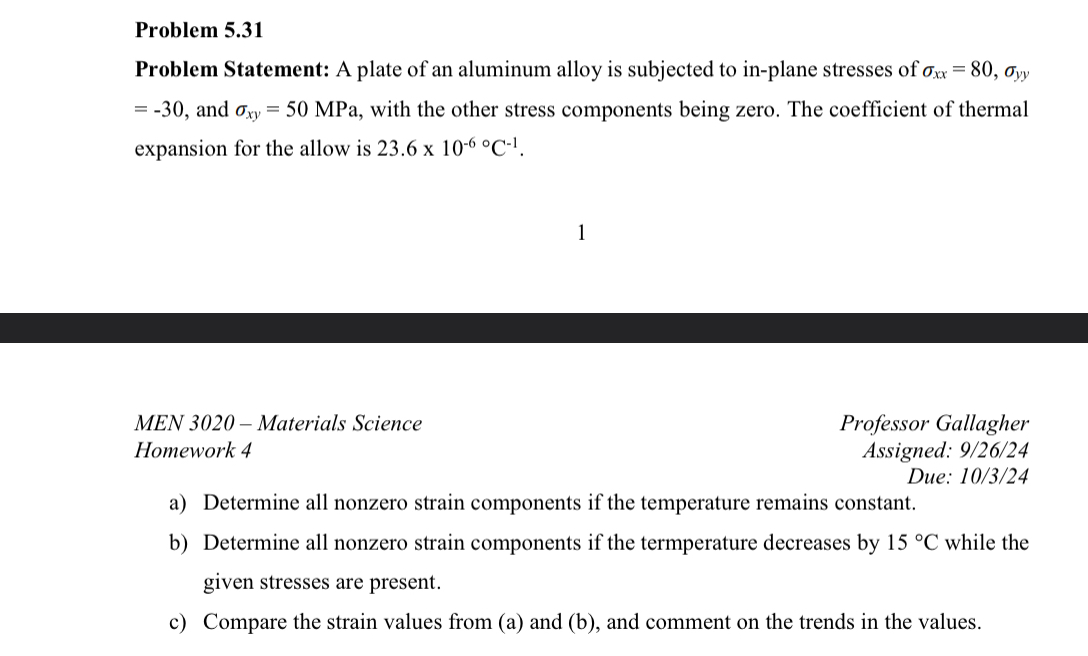 Problem 5 . 3 1 Problem Statement: A plate of an