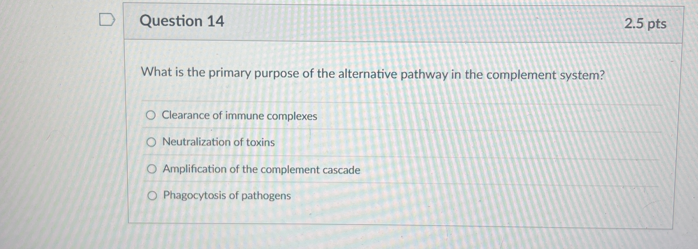 Question 1 4 2 . 5 pts What is the primary