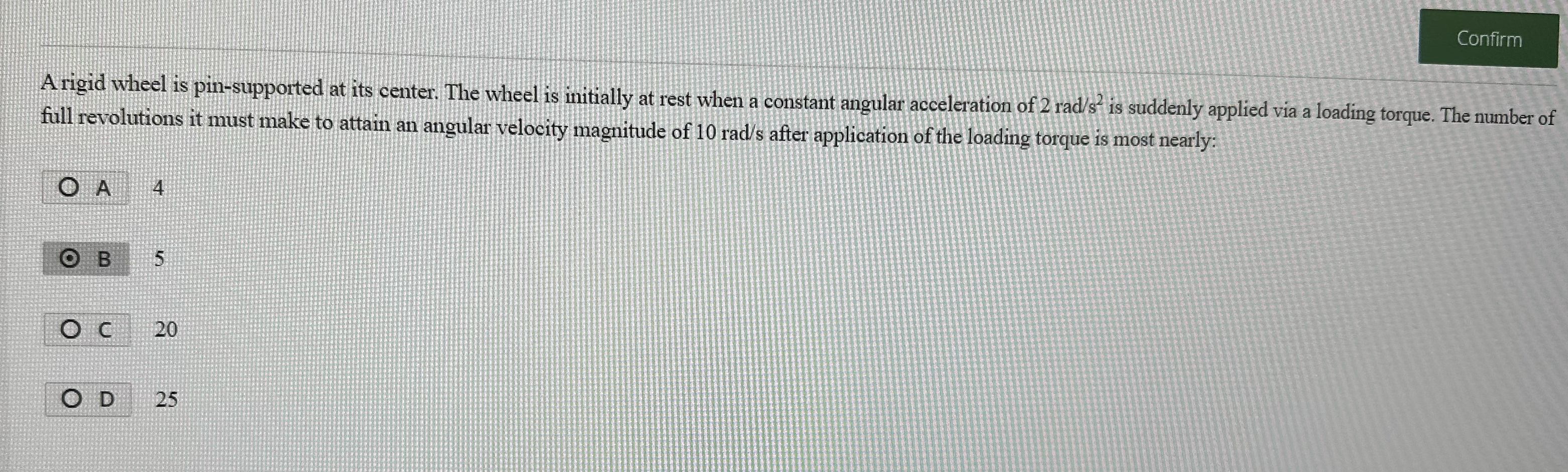 Confirm A rigid wheel is pin - supported at its