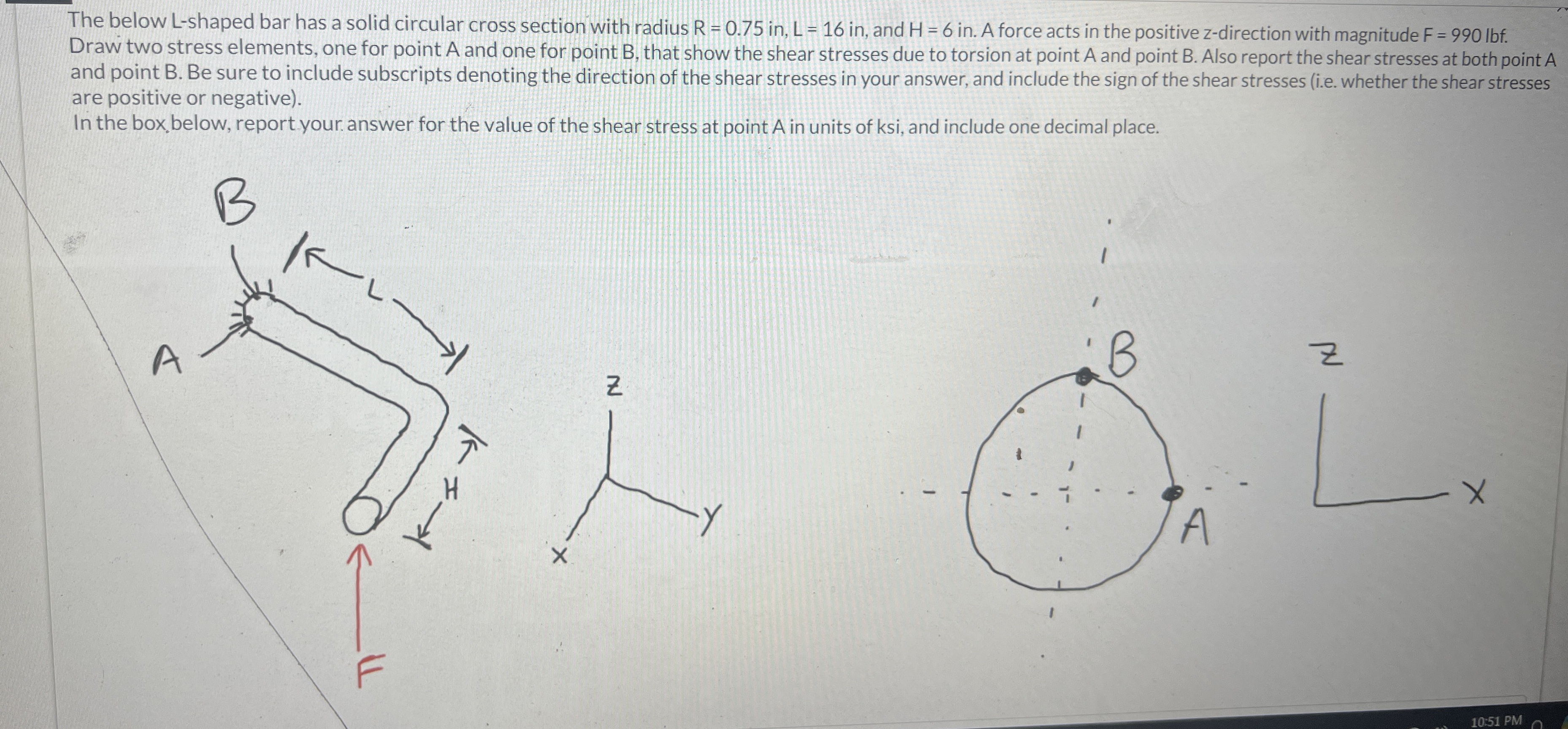 How to solve The below L - shaped bar has a solid
