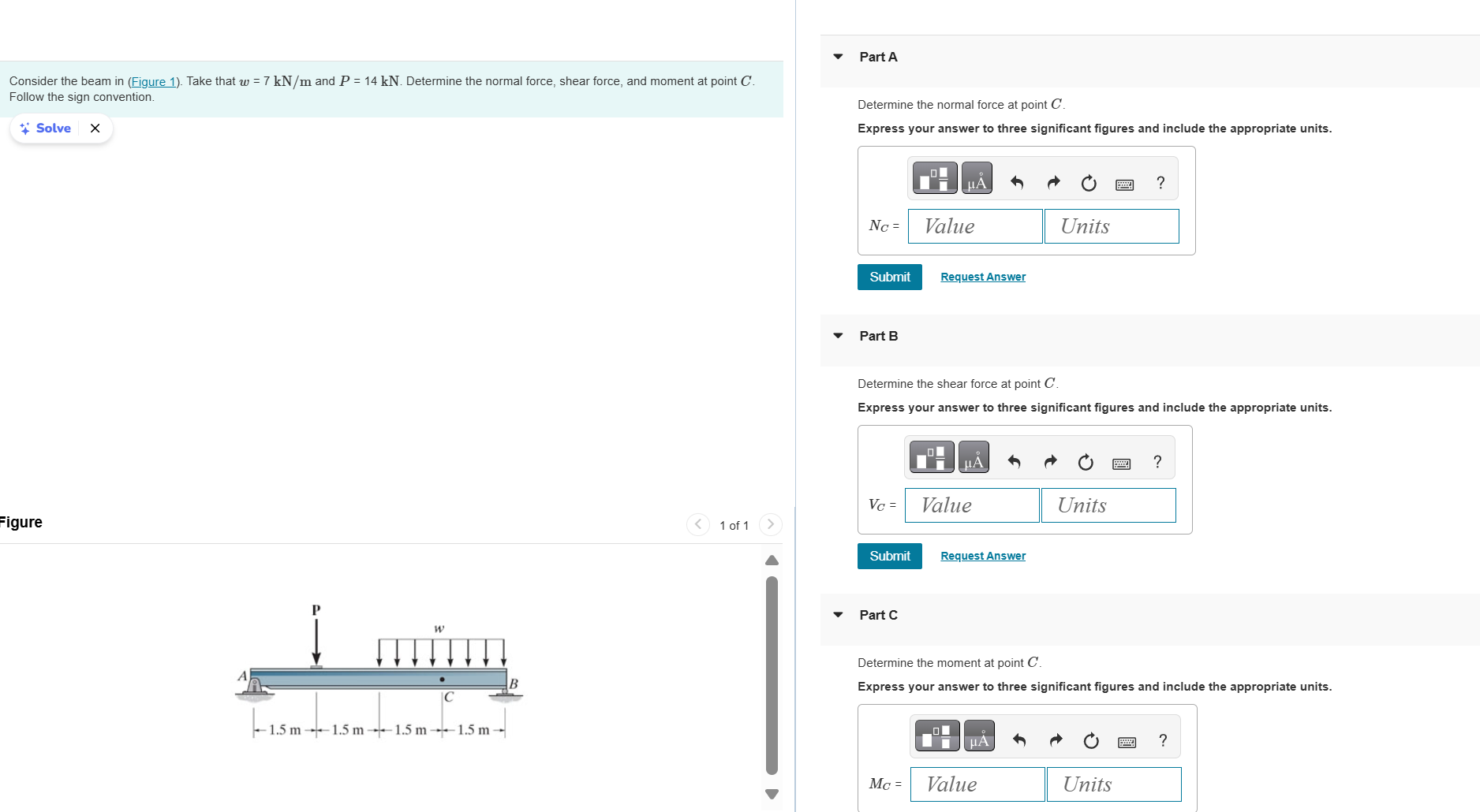 Consider the beam in ( Figure 1 ) . Take that w =
