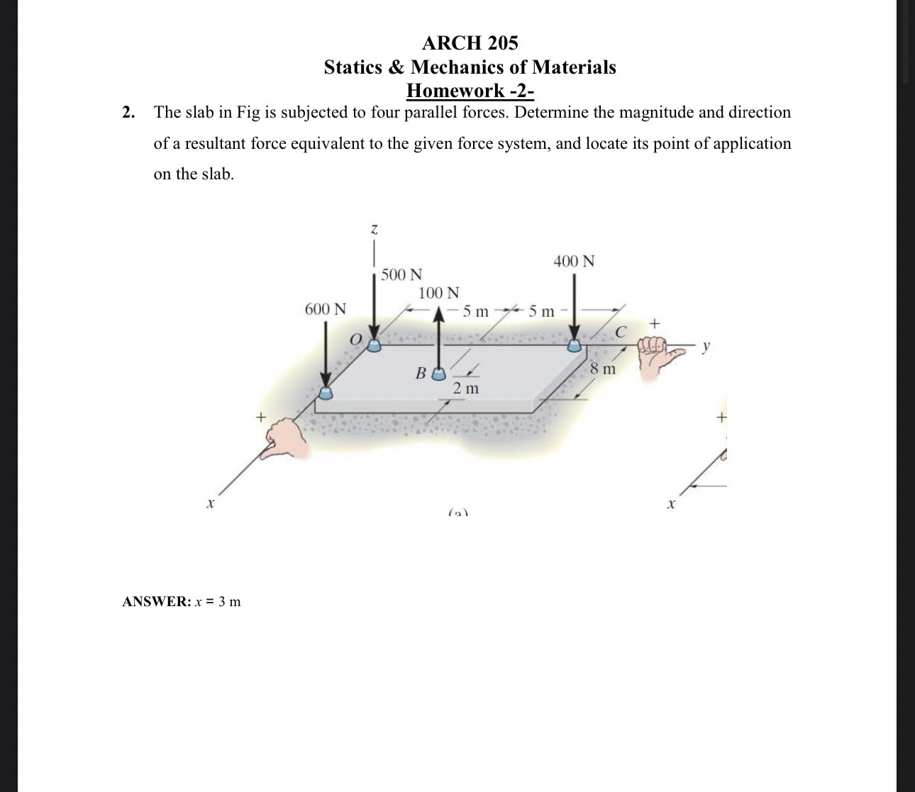 ARCH 2 0 5 Statics & Mechanics of Materials