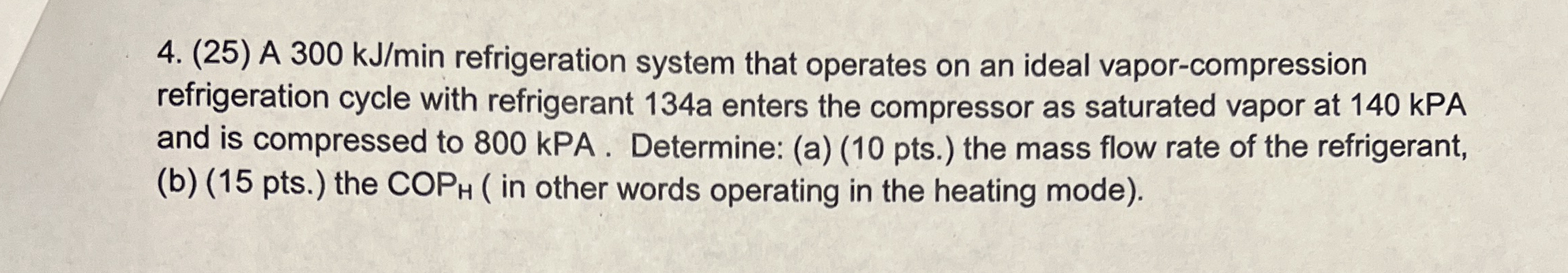 ( 2 5 ) A 3 0 0 k J m i n refrigeration system