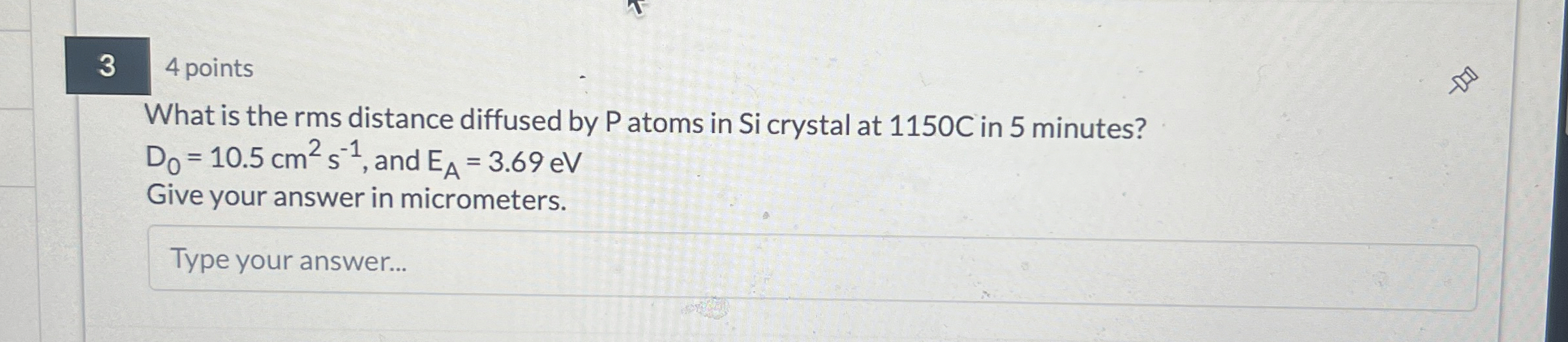 3 4 points What is the rms distance diffused by P