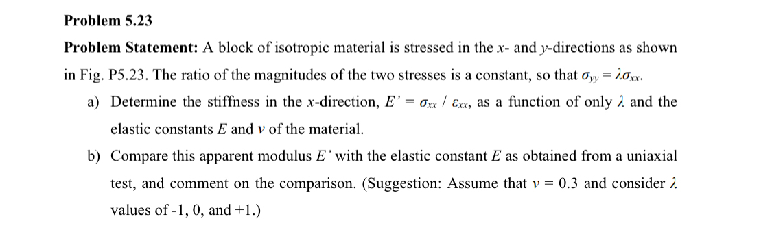 Problem 5 . 2 3 Problem Statement: A block of