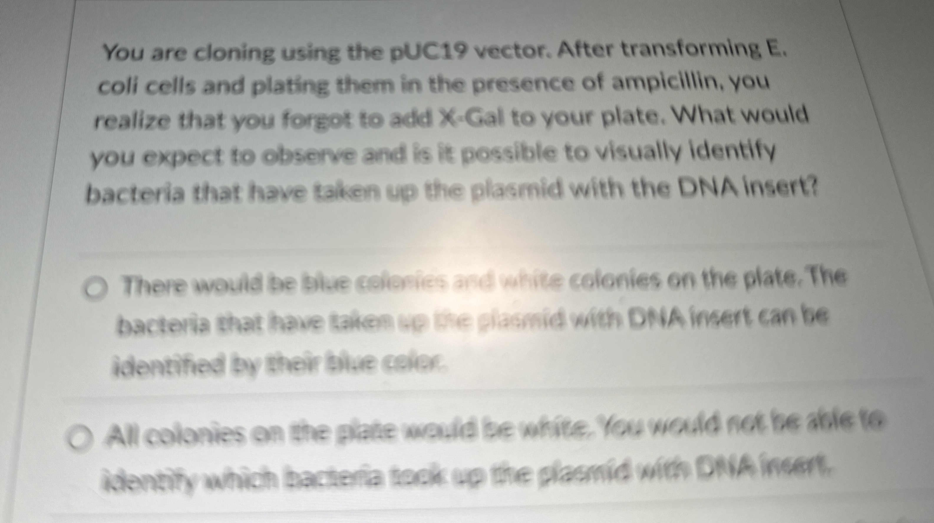 You are cloning using the pUC 1 9 vector. After