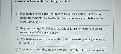 cause a problem with the mining practice? q ,