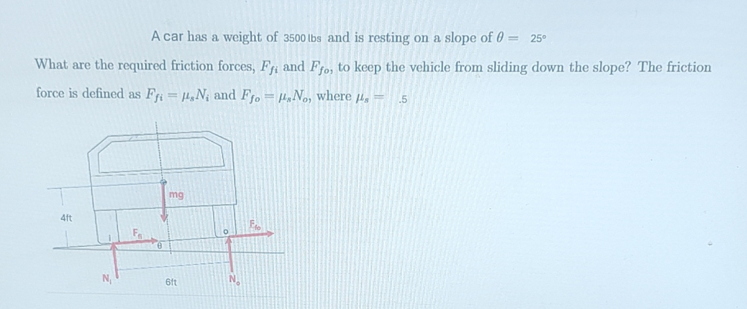 A car has a weight of 3 5 0 0 lbs and is resting