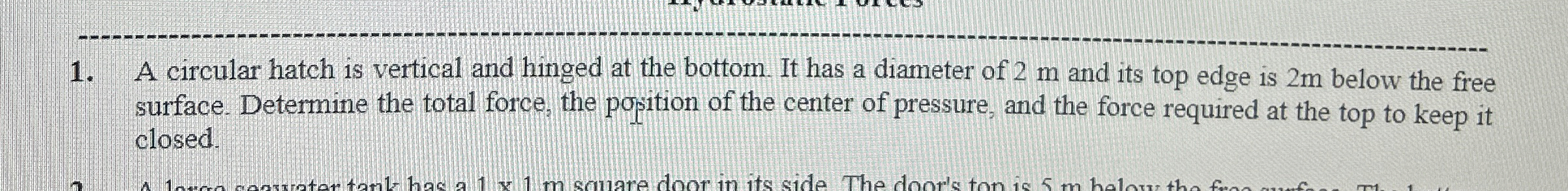 A circular hatch is vertical and hinged at the