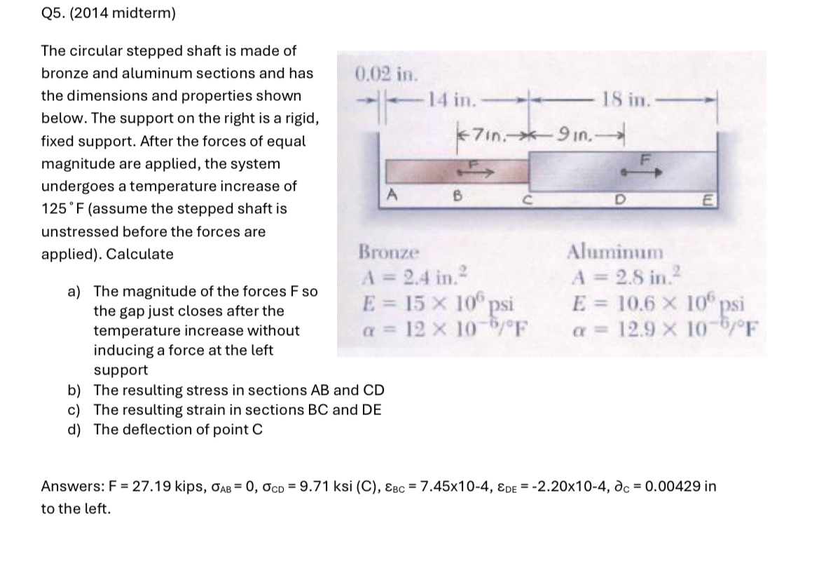 Q 5 . ( 2 0 1 4 midterm ) The circular stepped