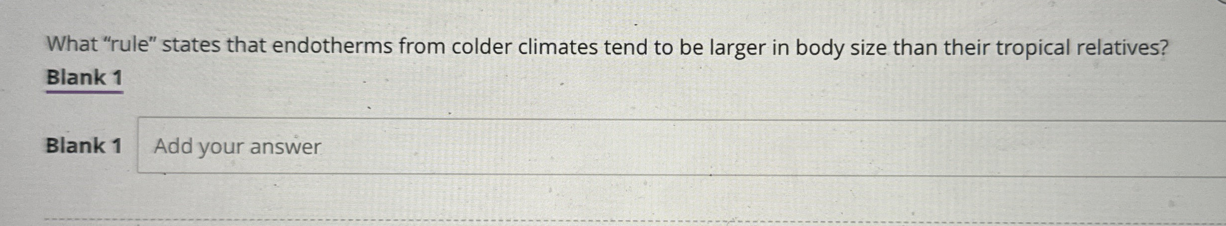 What "rule" states that endotherms from colder