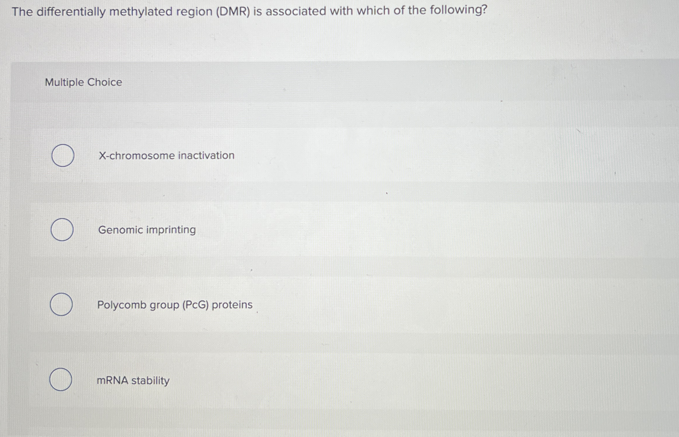 The differentially methylated region ( DMR ) is