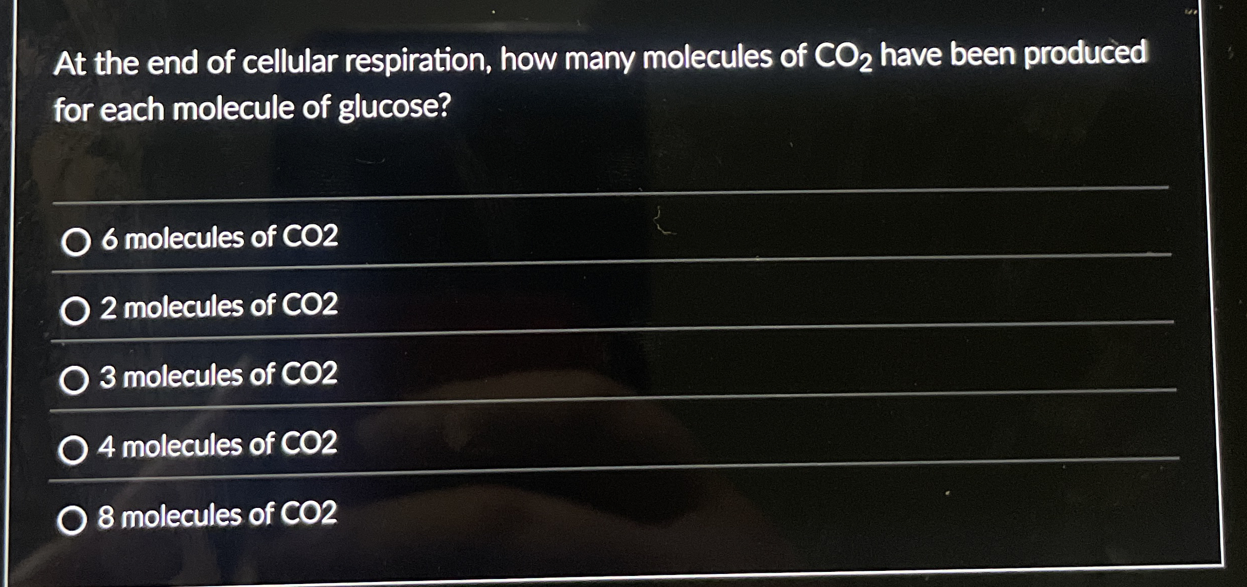 At the end of cellular respiration, how many