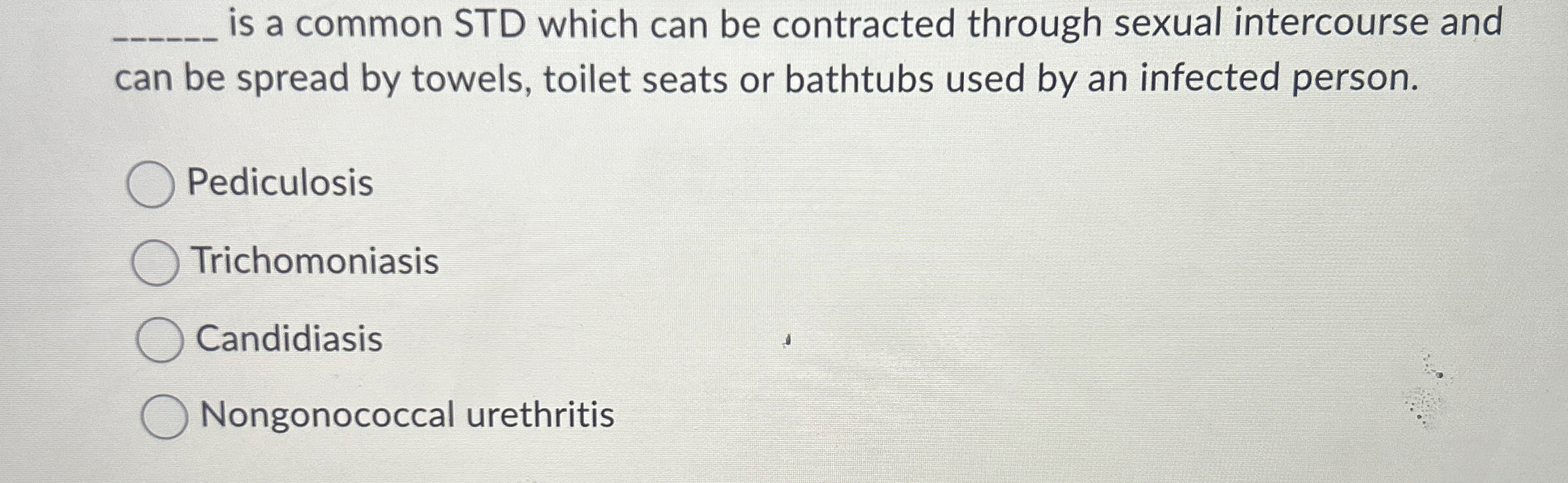 is a common STD which can be contracted through