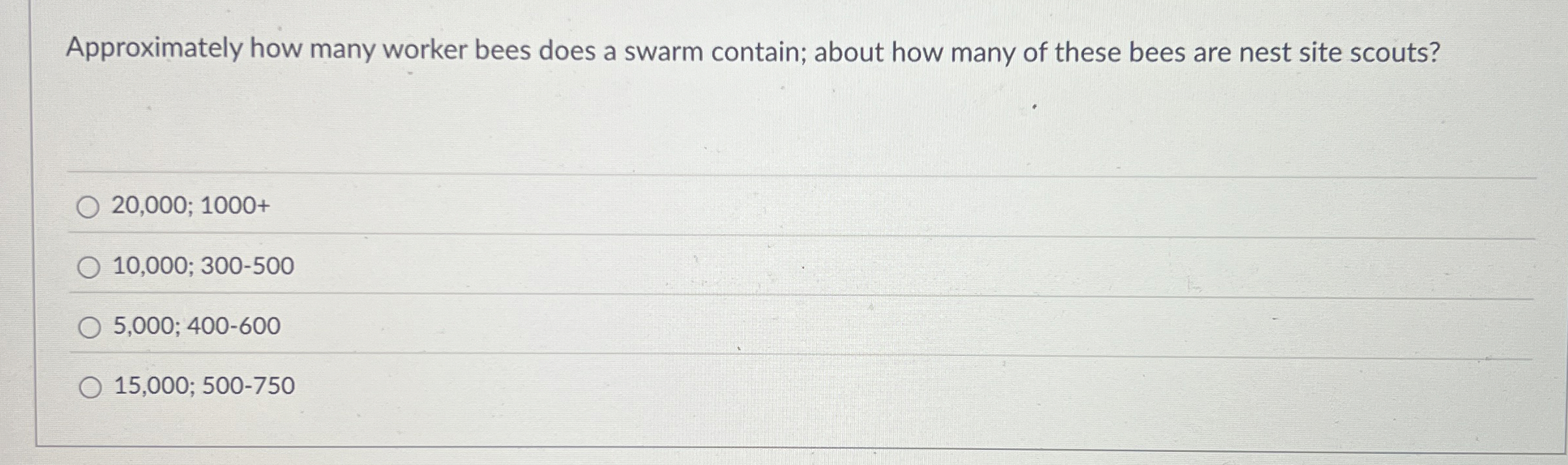 Approximately how many worker bees does a swarm
