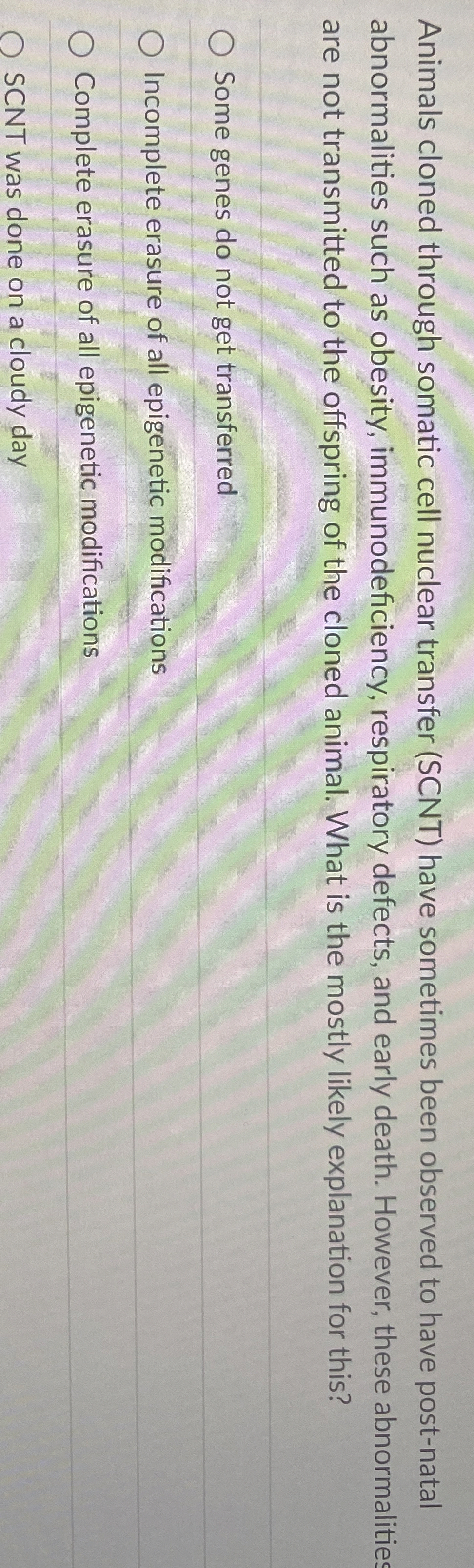 Animals cloned through somatic cell nuclear