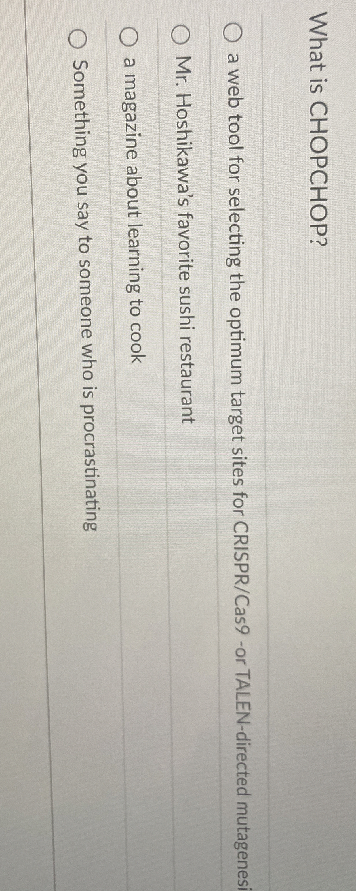 What is CHOPCHOP ? a web tool for selecting the
