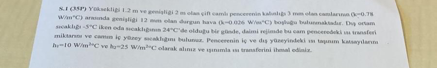 S . 1 ( 3 5 P ) Yoksekligi 1 . 2 m ve genisligi 2