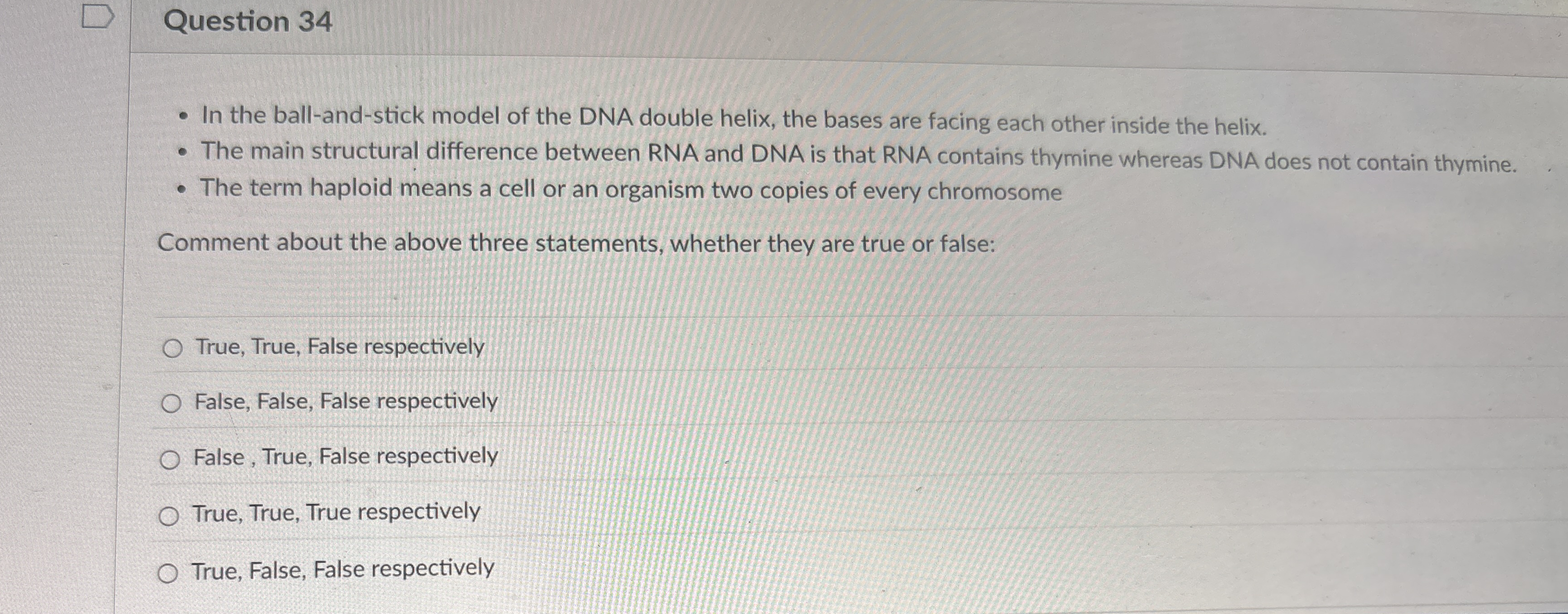 Question 3 4 In the ball - and - stick model of