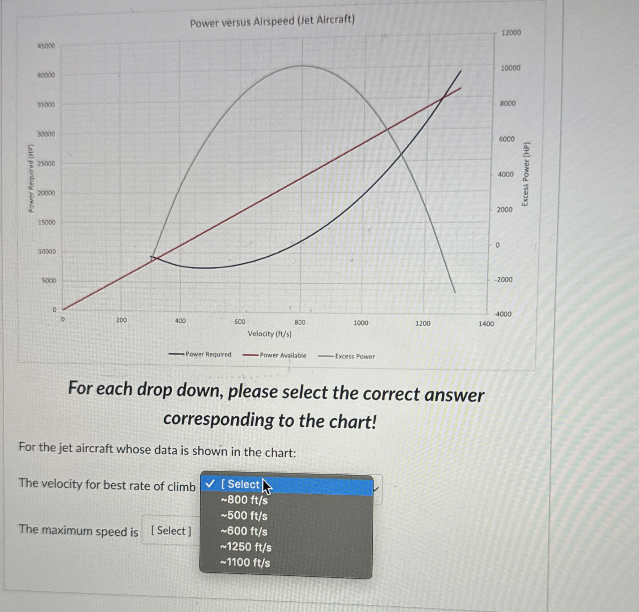 For each drop down, please select the correct