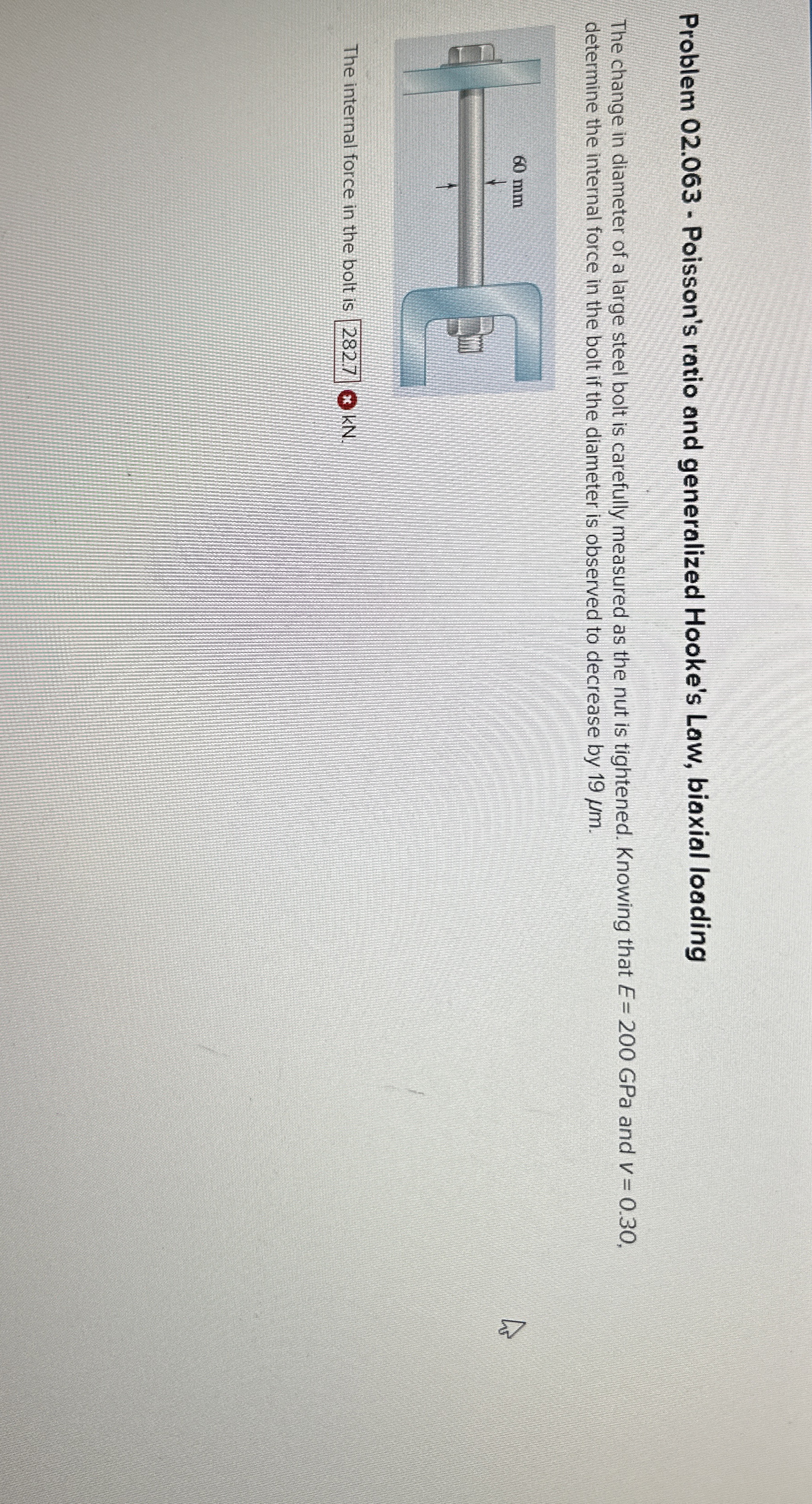 Problem 0 2 . 0 6 3 - Poisson's ratio and
