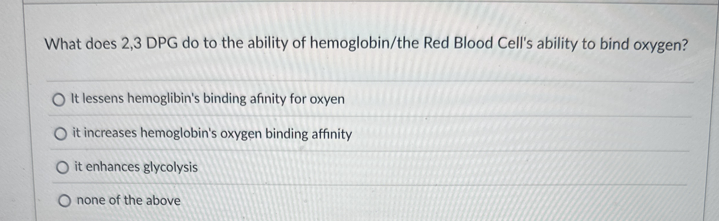 What does 2 , 3 DPG do to the ability of