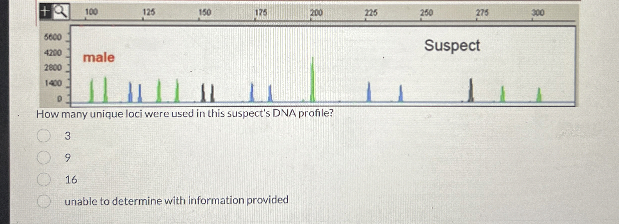 How many unique loci were used in this suspect's
