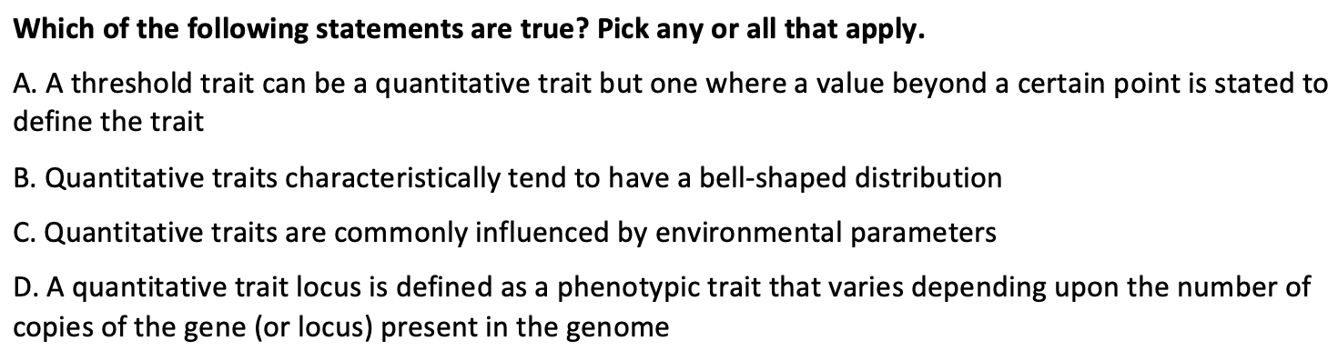 Which of the following statements are true? Pick