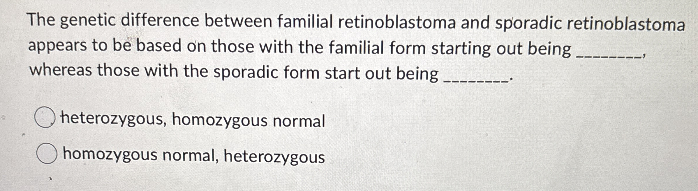 The genetic difference between familial