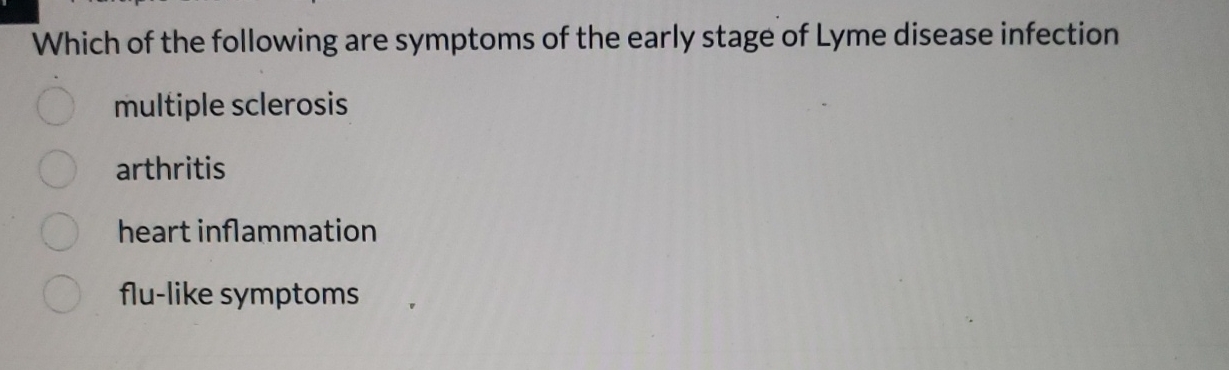 Which of the following are symptoms of the early