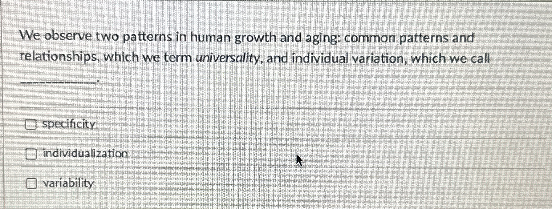 We observe two patterns in human growth and
