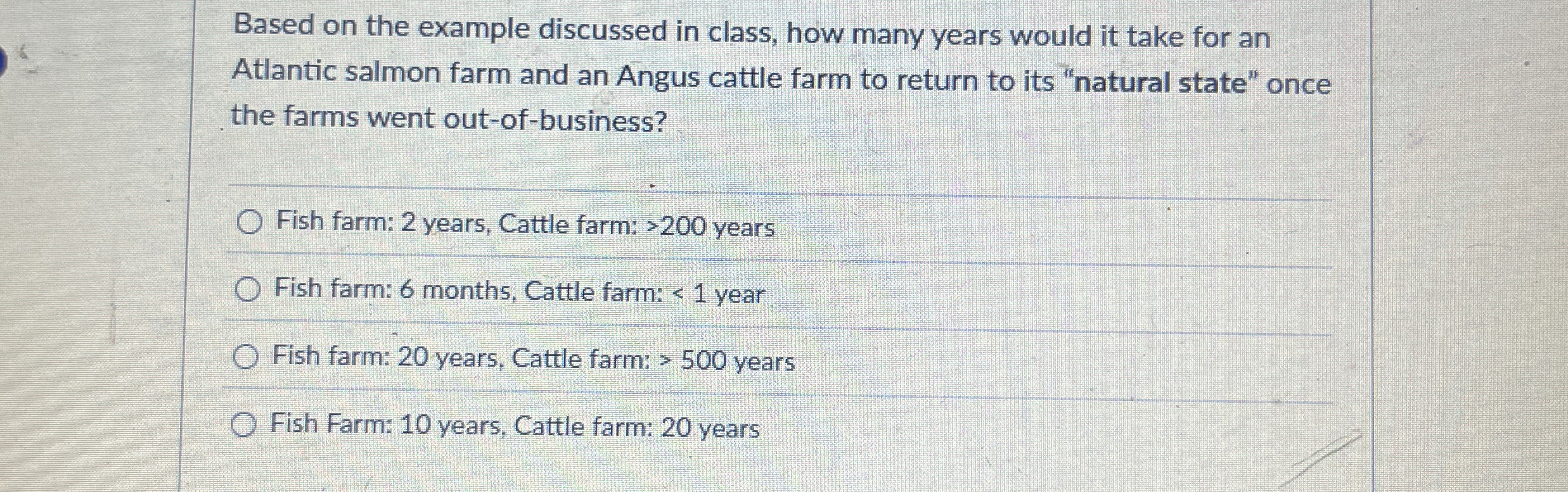 Based on the example discussed in class, how many