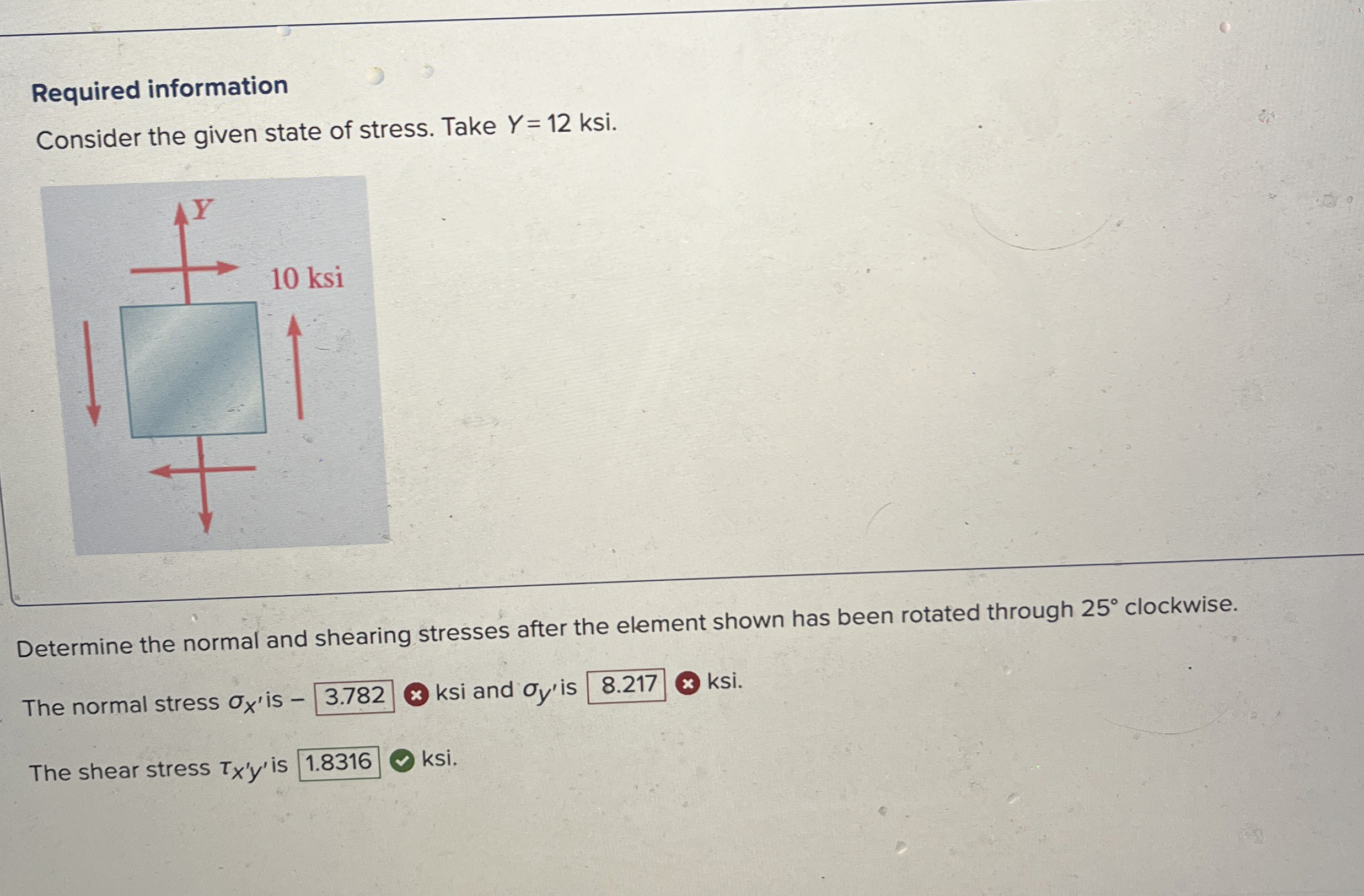 Required information Consider the given state of