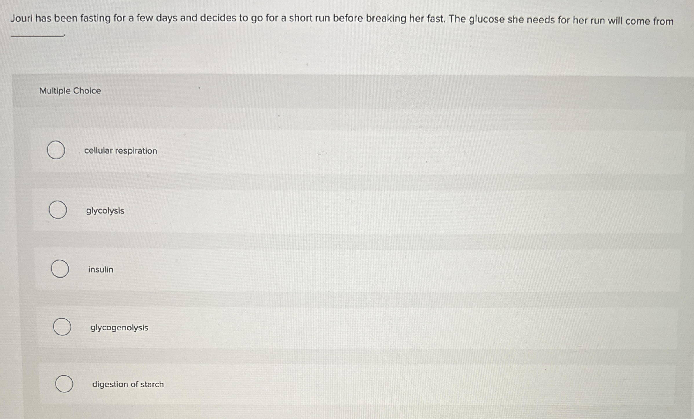 Jouri has been fasting for a few days and decides