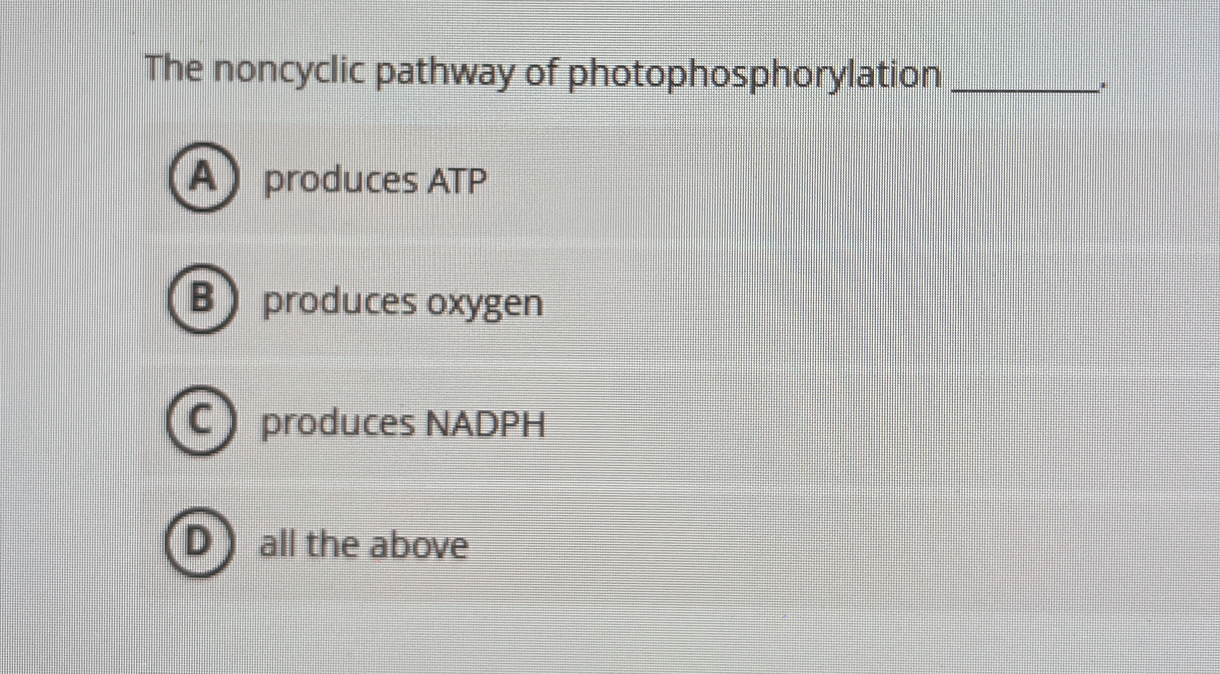 The noncyclic pathway of photophosphorylation