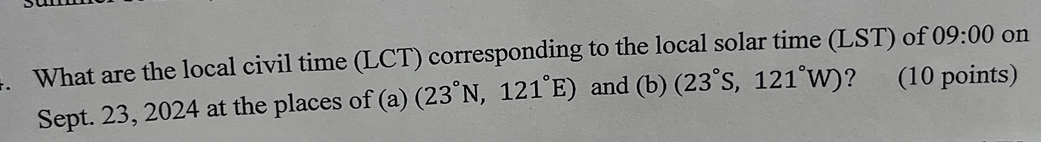 What are the local civil time ( LCT )