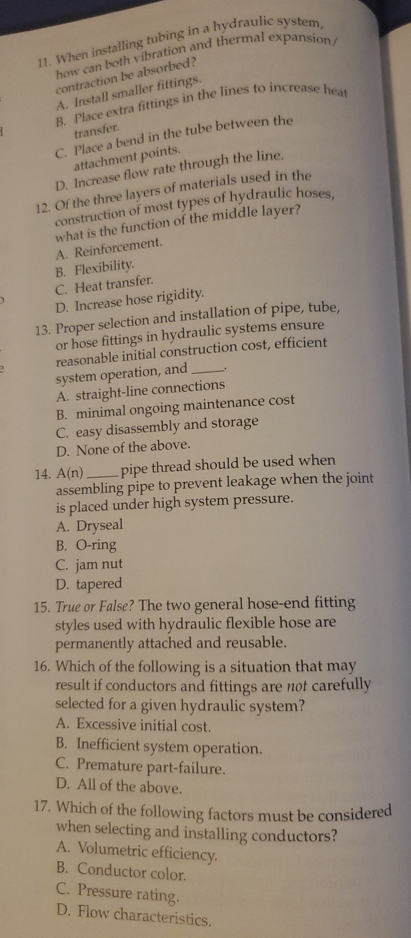 When installing tubing in a hydraulic system, how
