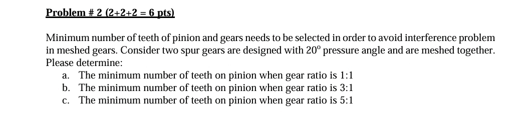 machine design problem Problem # pts