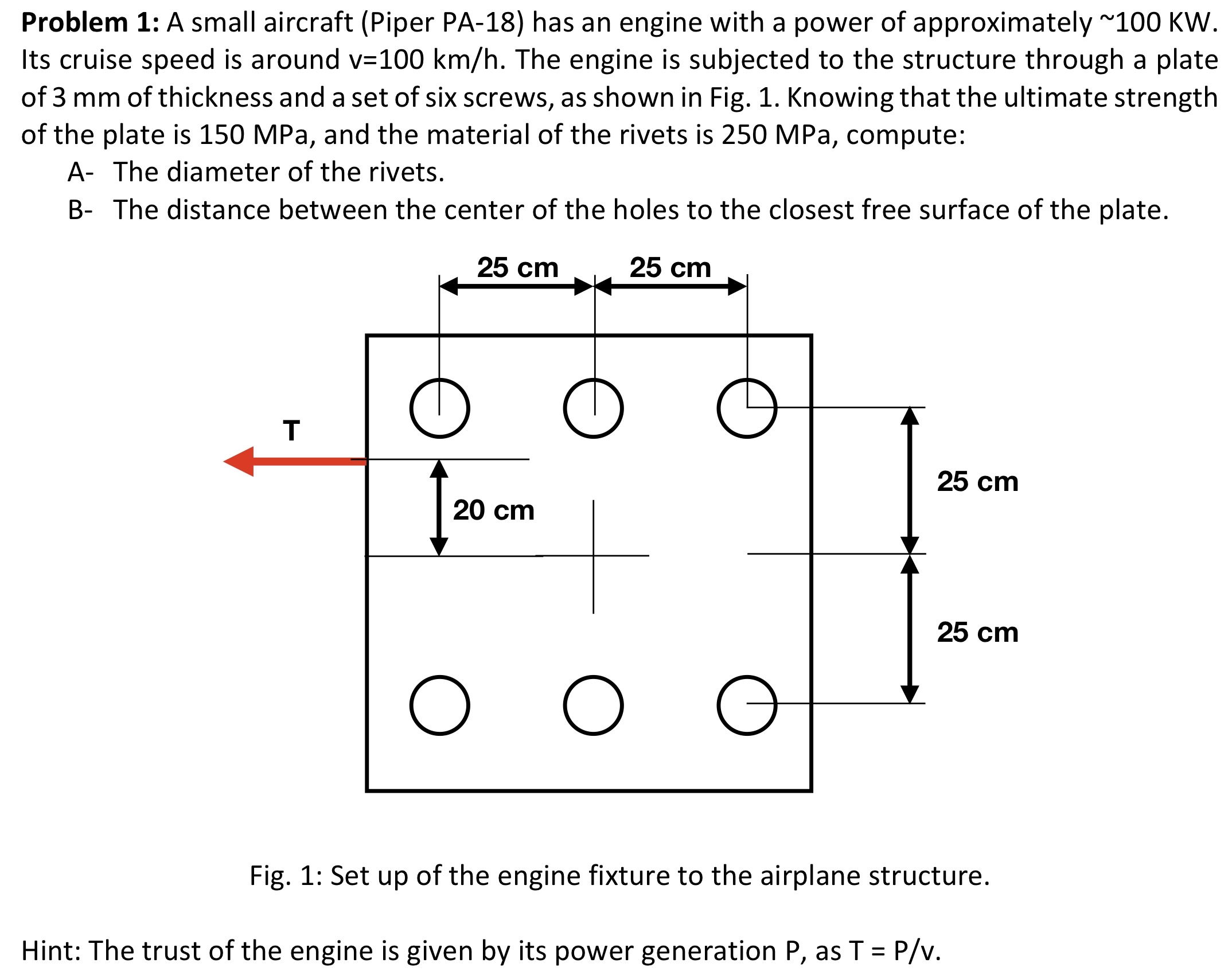 Problem 1 : A small aircraft ( Piper PA - 1 8 )