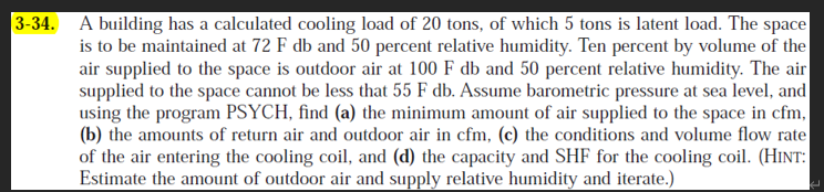 3 - 3 4 . A building has a calculated cooling
