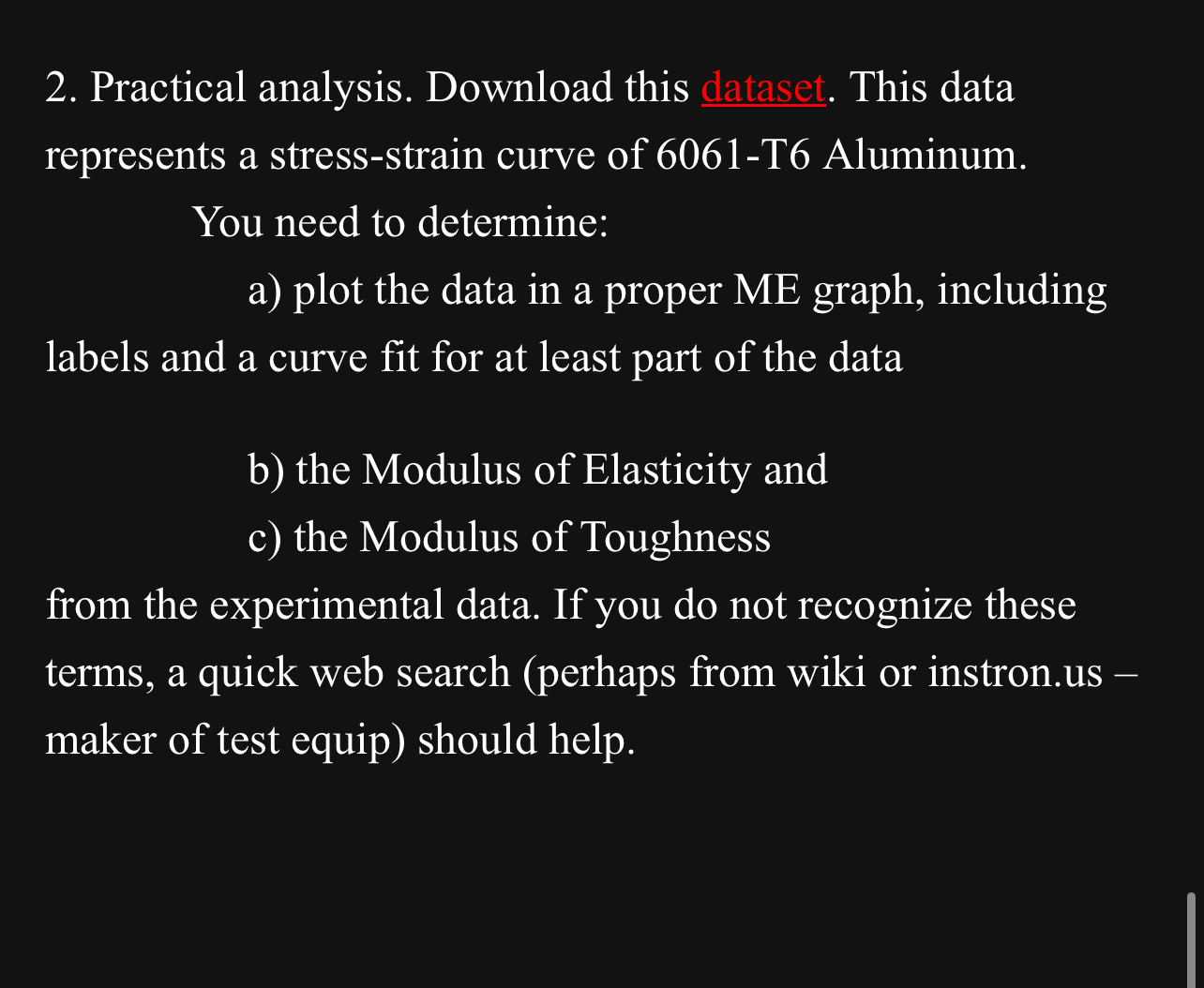 Practical analysis. Download this dataset. This