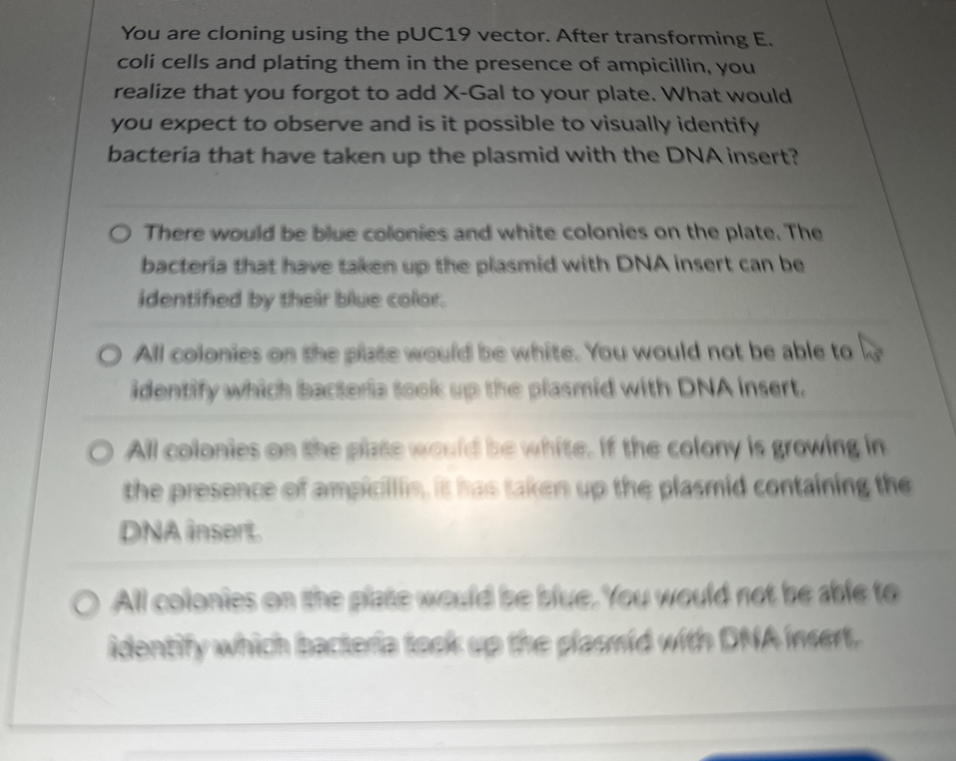 You are cloning using the pUC 1 9 vector. After
