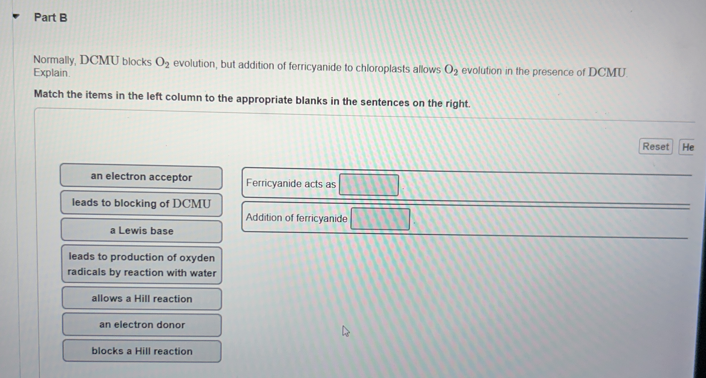 Part B Normally, DCMU blocks O 2 evolution, but