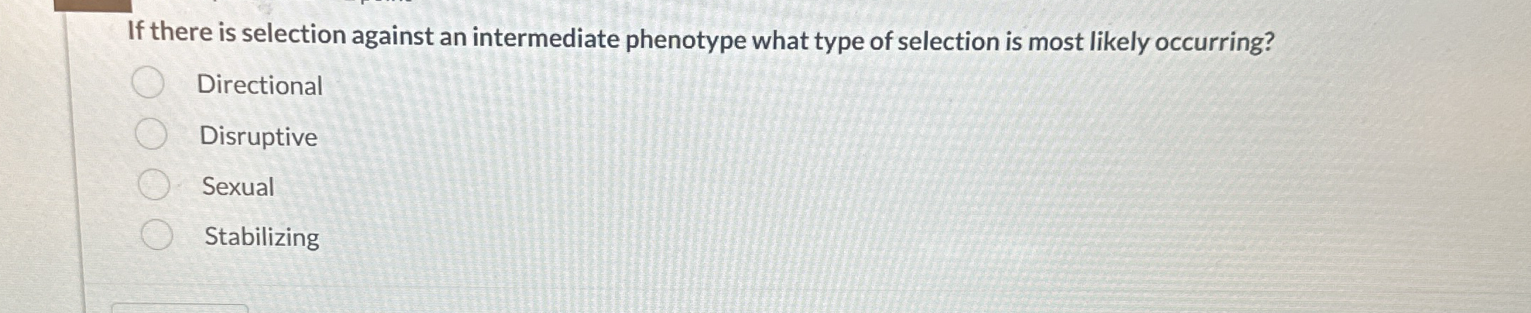If there is selection against an intermediate